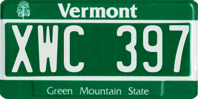 VT license plate XWC397