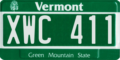 VT license plate XWC411