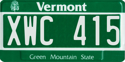 VT license plate XWC415