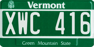 VT license plate XWC416