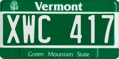 VT license plate XWC417
