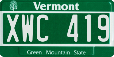 VT license plate XWC419