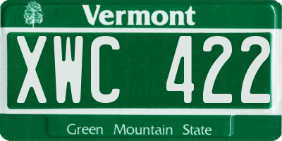 VT license plate XWC422