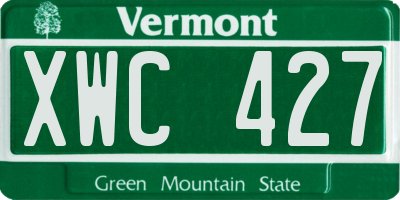 VT license plate XWC427