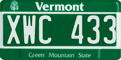 VT license plate XWC433
