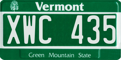 VT license plate XWC435