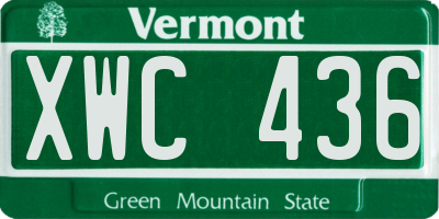 VT license plate XWC436