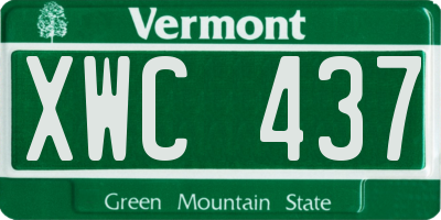 VT license plate XWC437