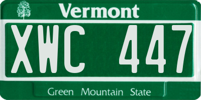 VT license plate XWC447