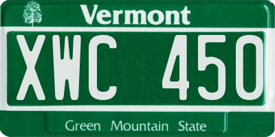 VT license plate XWC450
