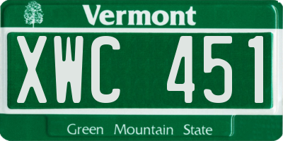 VT license plate XWC451