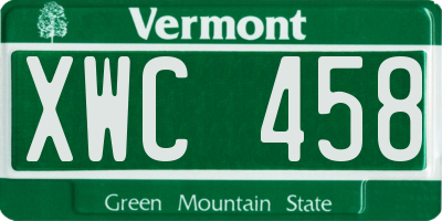 VT license plate XWC458