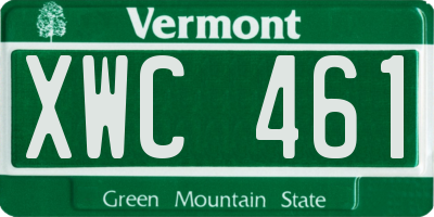 VT license plate XWC461