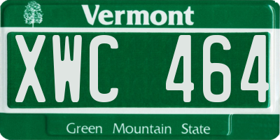VT license plate XWC464