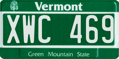 VT license plate XWC469