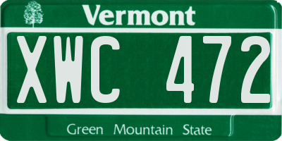 VT license plate XWC472