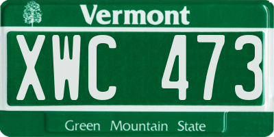 VT license plate XWC473