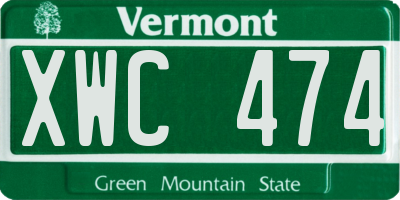 VT license plate XWC474