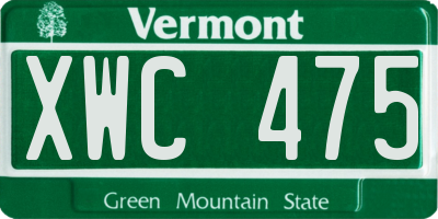 VT license plate XWC475