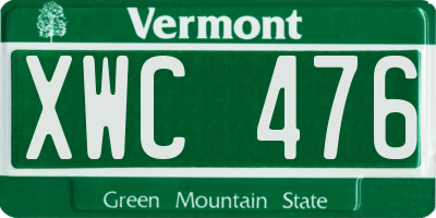 VT license plate XWC476