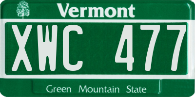 VT license plate XWC477