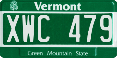 VT license plate XWC479