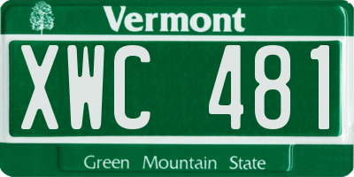 VT license plate XWC481