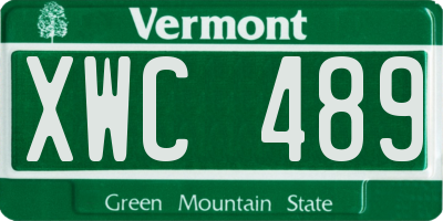 VT license plate XWC489