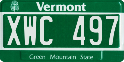 VT license plate XWC497