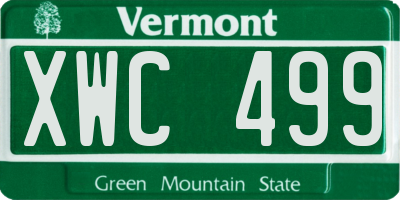 VT license plate XWC499