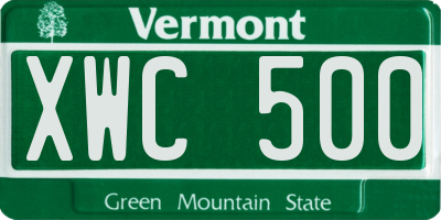 VT license plate XWC500