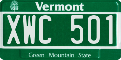 VT license plate XWC501