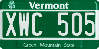 VT license plate XWC505