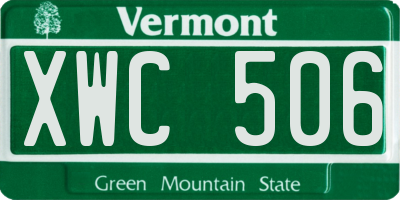 VT license plate XWC506