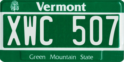 VT license plate XWC507