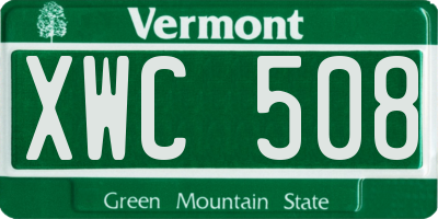 VT license plate XWC508