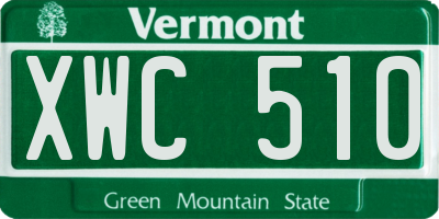 VT license plate XWC510