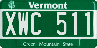 VT license plate XWC511