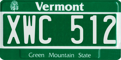 VT license plate XWC512