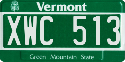 VT license plate XWC513