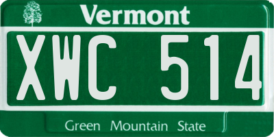 VT license plate XWC514