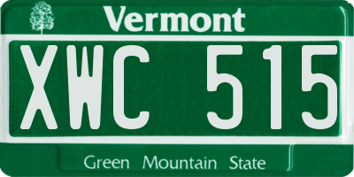 VT license plate XWC515