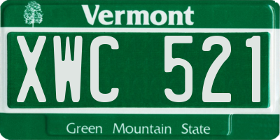 VT license plate XWC521