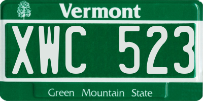 VT license plate XWC523
