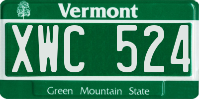 VT license plate XWC524