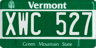 VT license plate XWC527