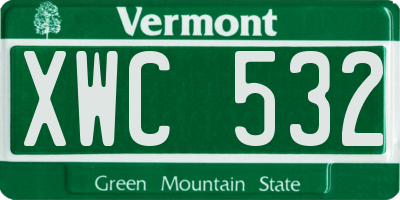 VT license plate XWC532