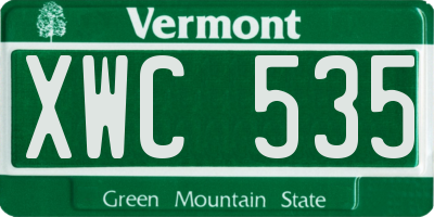 VT license plate XWC535
