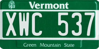 VT license plate XWC537
