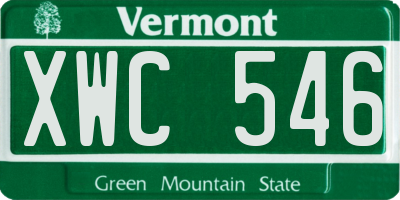 VT license plate XWC546